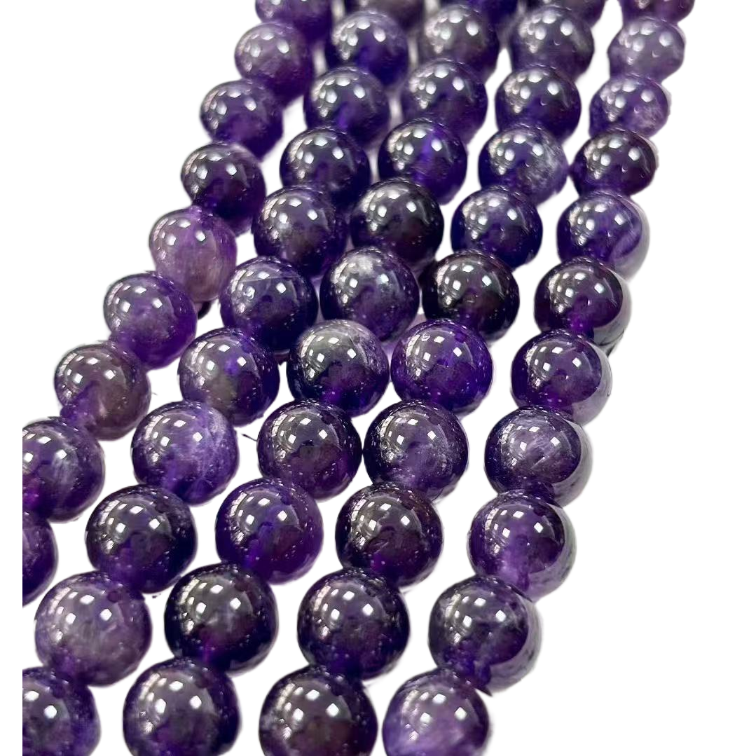 Natural amethyst beads, a whole piece of 6/8/10/mm, with a natural color, are scattered crystal beads for bracelets Specification image
