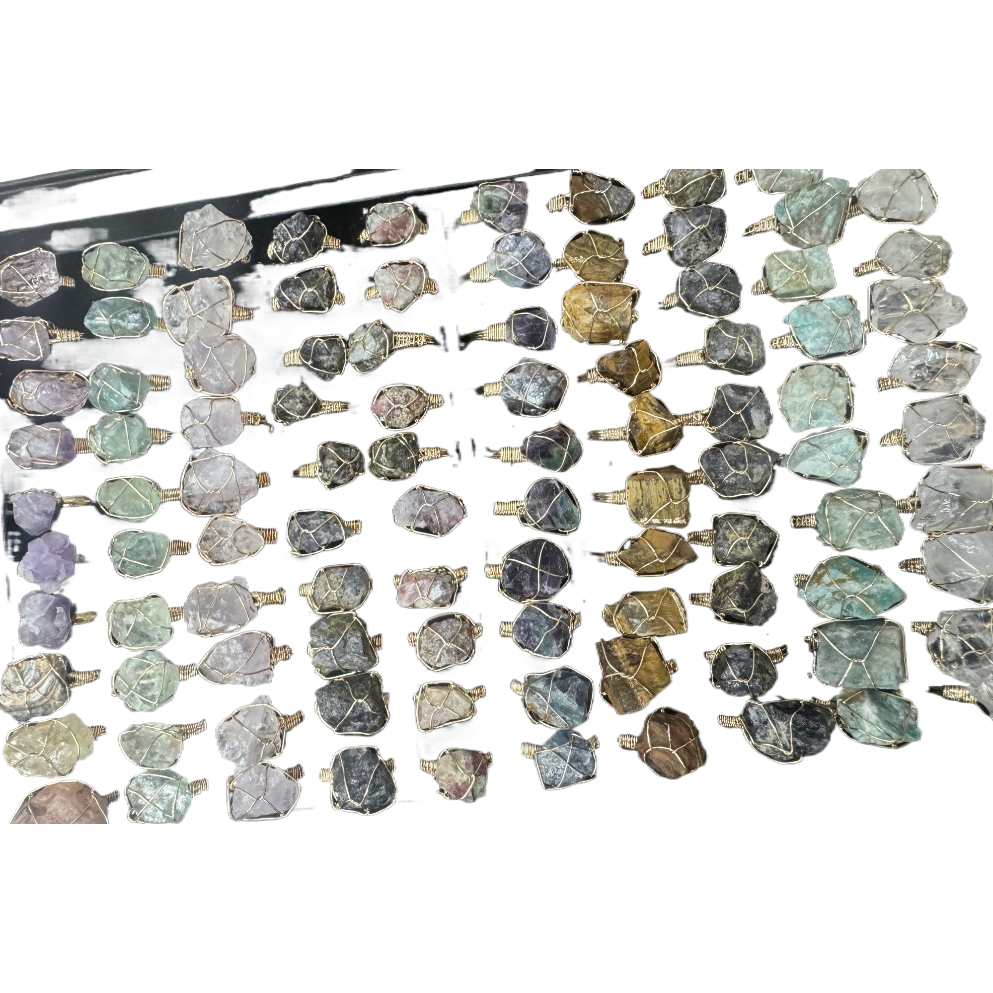 Cross-border foreign trade random fashion natural stone adjustable ring (color randomly sent) Item Picture