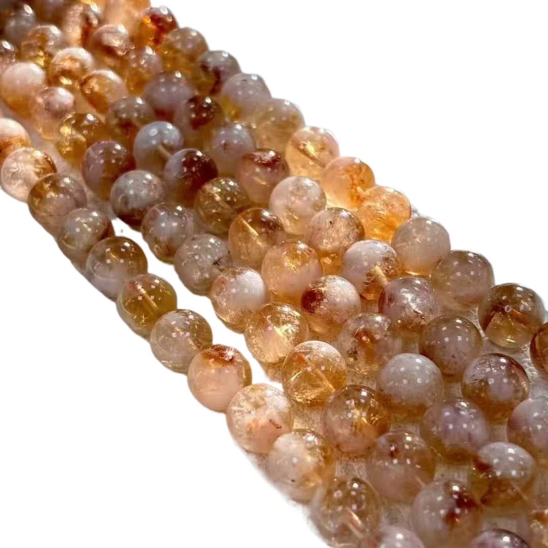 Natural yellow tower crystal loose beads 6-12mm, crystal for attracting wealth and promoting career, single-loop bracelet for men and women, loose beads, string beads, crystal loose beads Item Picture