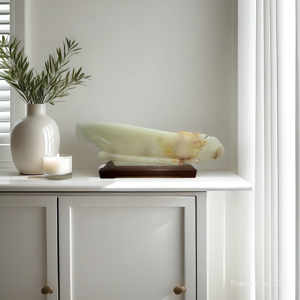 Afghan jade koi fish, handcrafted wooden decorative items, multi-purpose home furnishings