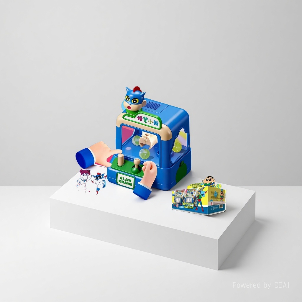 Claw machine, plush toy, 6-8 inch claw machine, doll fun toy gun, children's gift, crayon Shin-chan claw ball machine details Picture