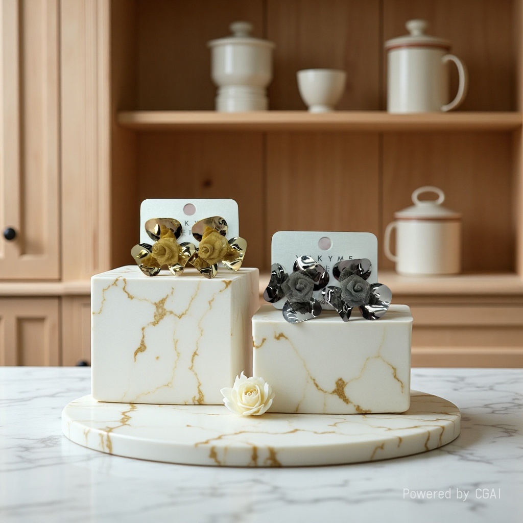 饰品/耳饰/耳环/锆石微镶毛坯耳环/锆石耳饰产品图