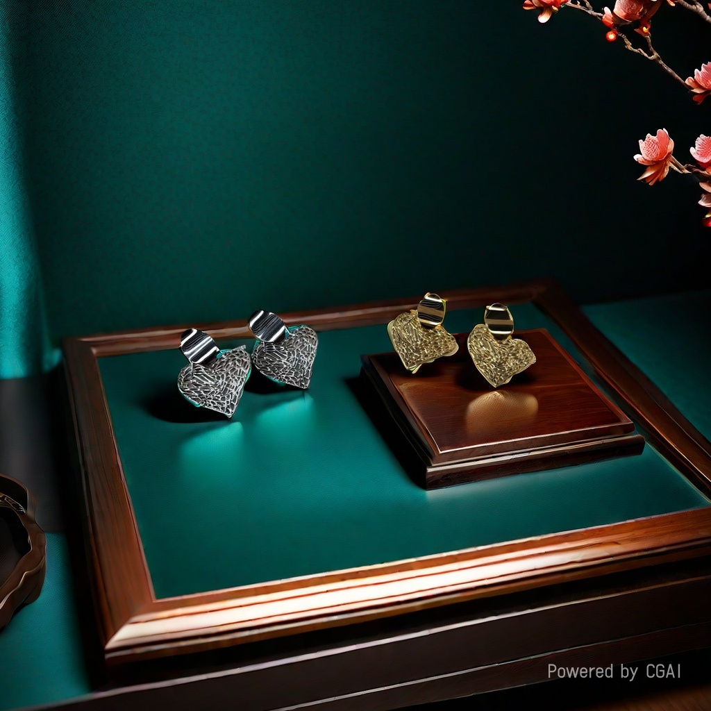 哇咔咪2026新款心形耳环亮相，银金双色闪耀，古典雅致与现代设计完美融合。