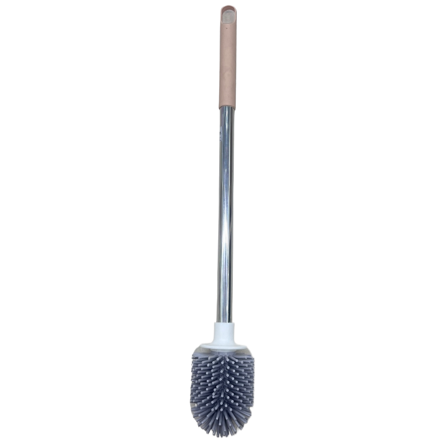 Household toilet brush, round thickened plastic soft rubber toilet brush, stainless steel handle toilet brush, curved gap sanitary brush, wholesale toilet brush Item Picture