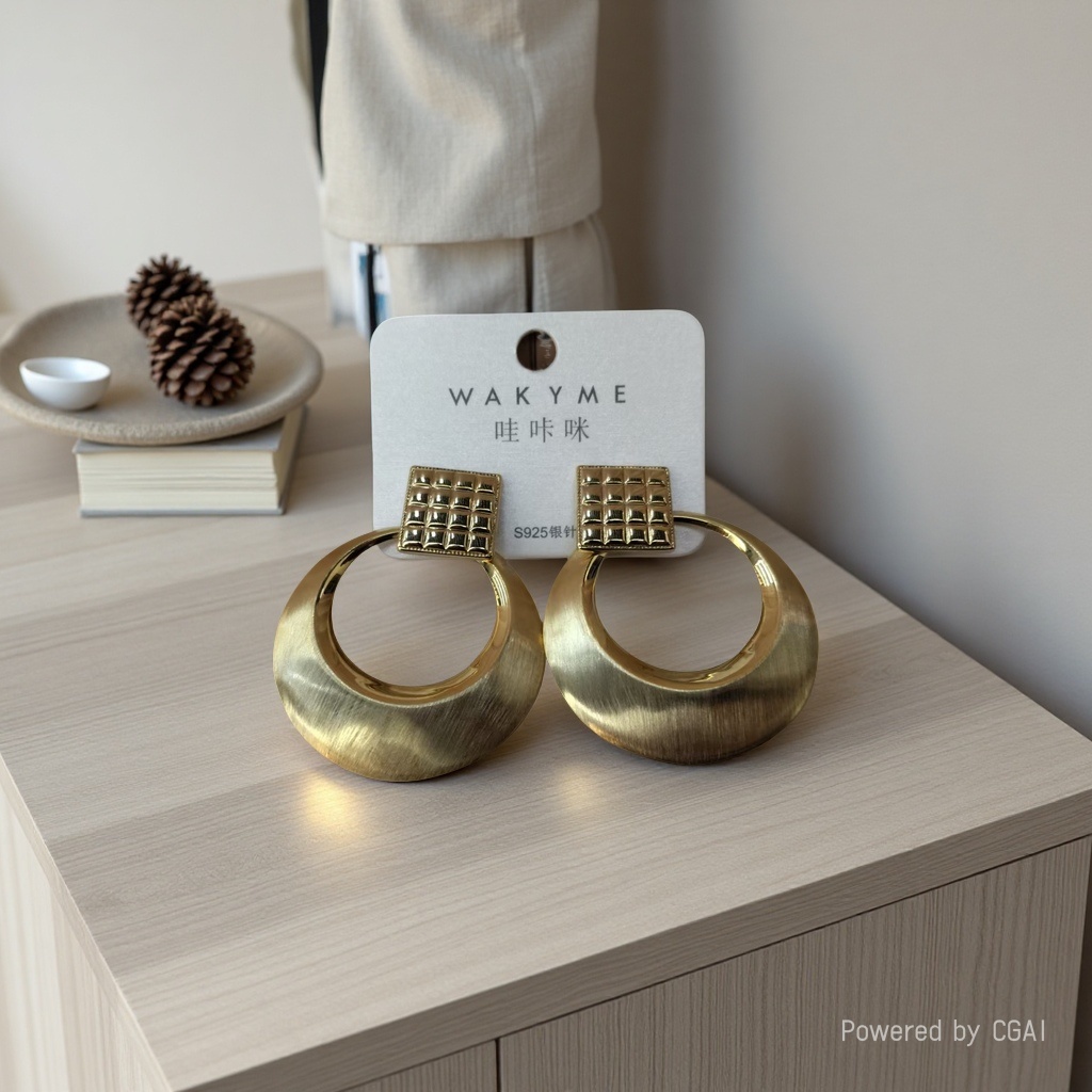 饰品/耳饰/耳环/锆石微镶毛坯耳环/锆石耳饰白底实物图