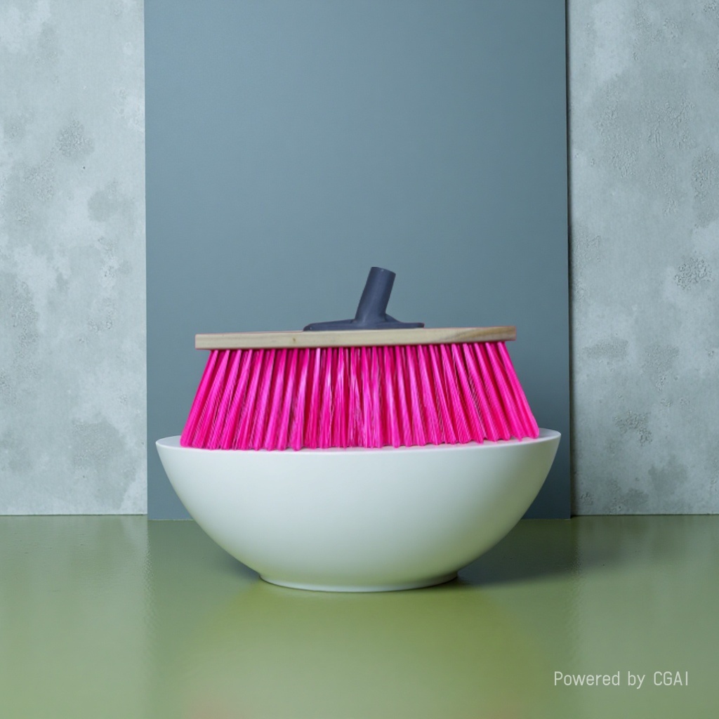 Pink bristle magic broom, wooden broom, practical and beautiful, household cleaning tool, lightweight and durable, multi-functional cleaning broom wholesale details Picture