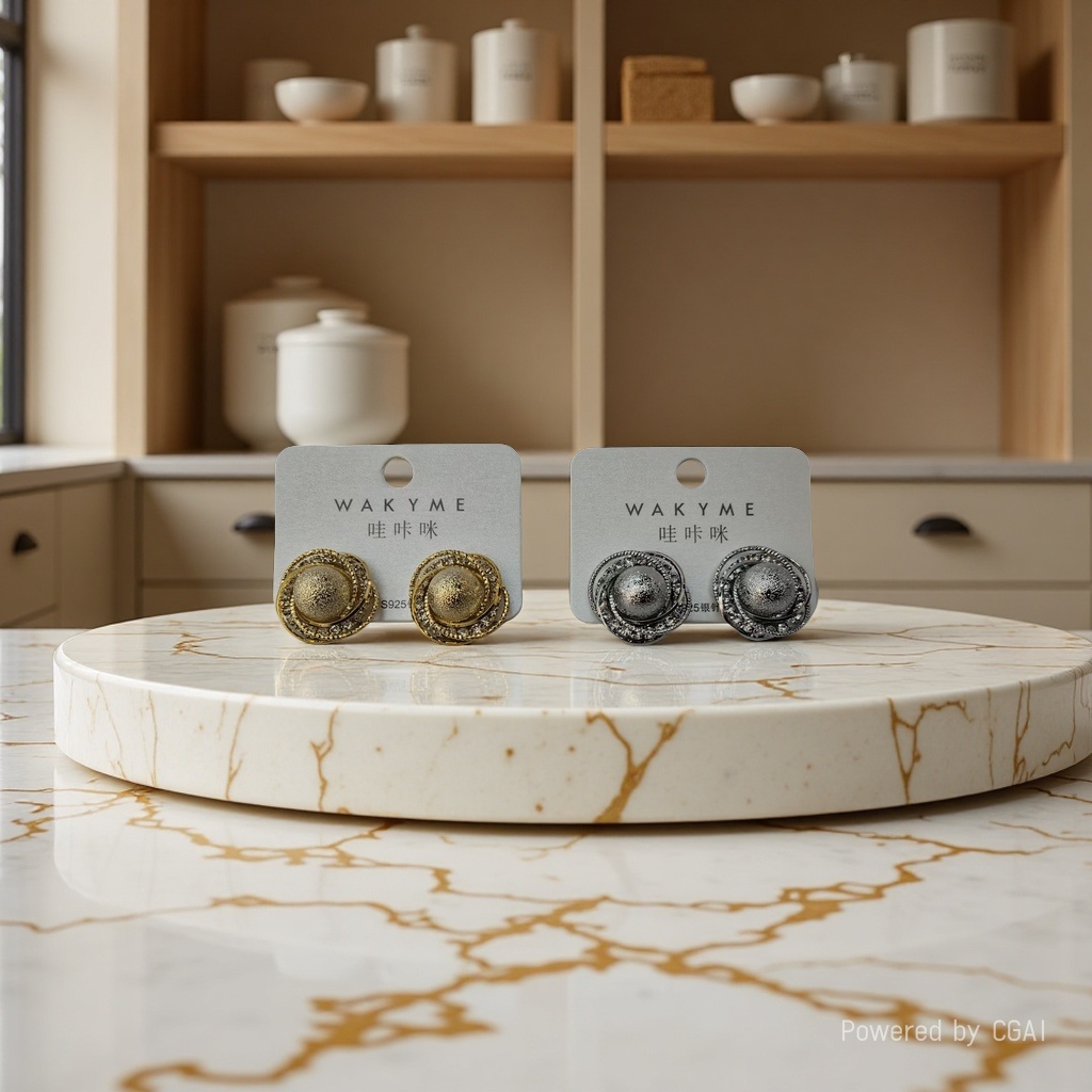 饰品/耳饰/耳环/锆石微镶毛坯耳环/锆石耳饰产品图