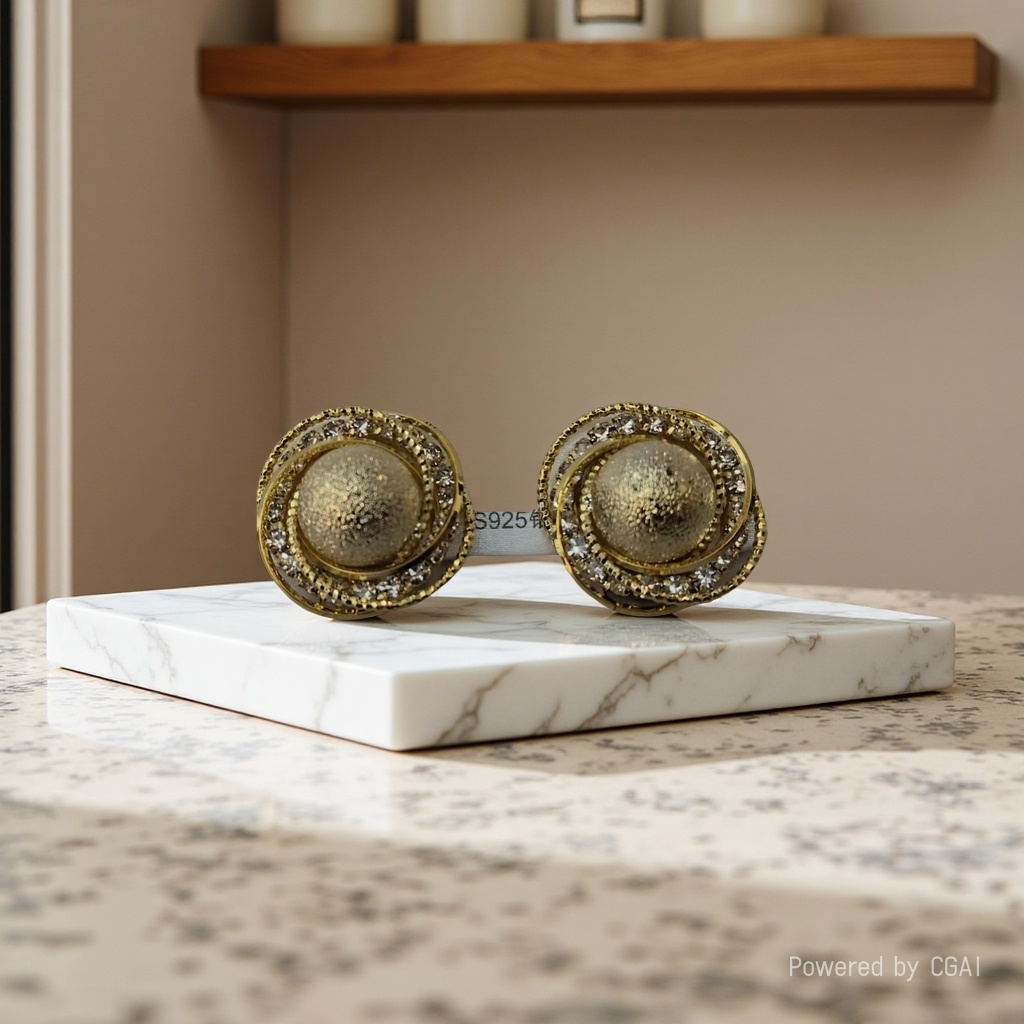 饰品/耳饰/耳环/锆石微镶毛坯耳环/锆石耳饰细节图