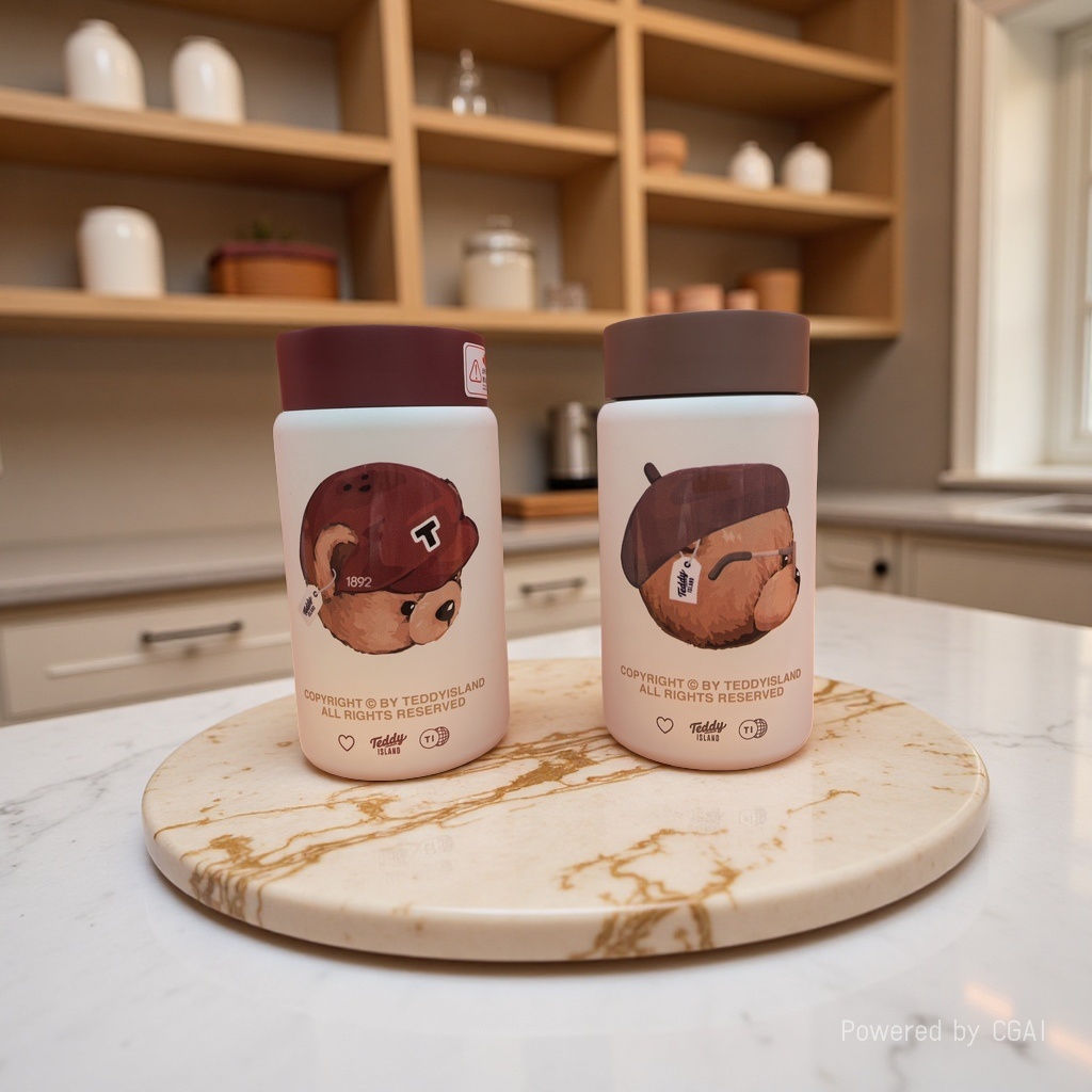 泰迪爱兰保温杯316不锈钢可爱小熊图案保温316不锈钢杯  