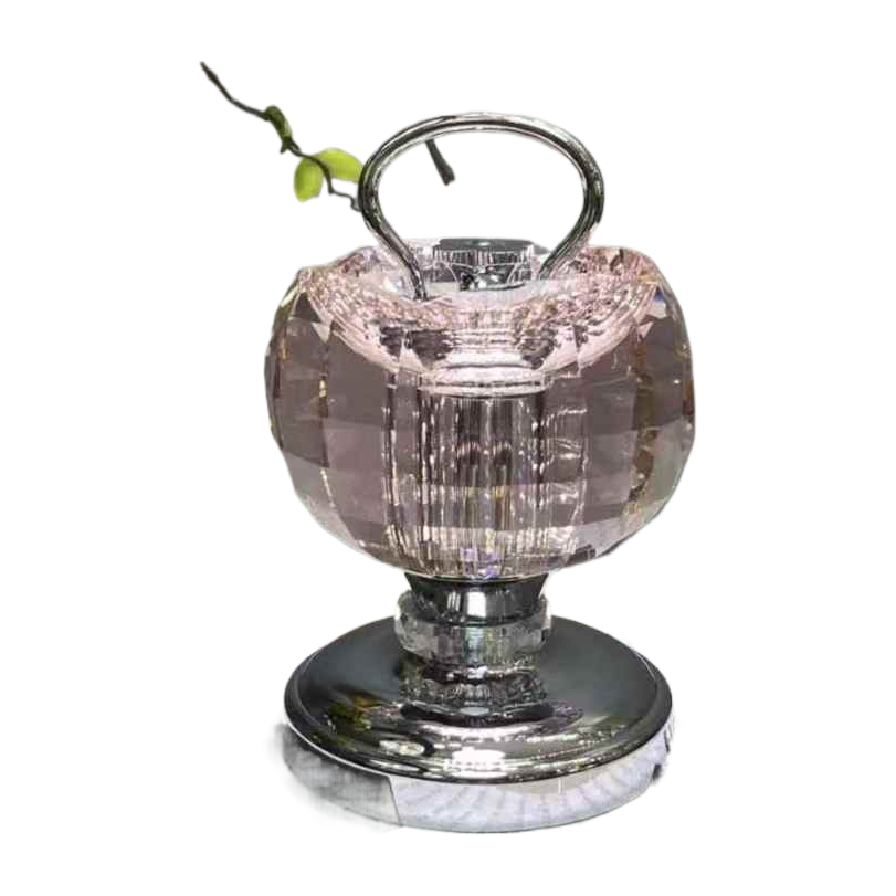 粉色明辉创家2026新款水晶灯具跨境新品紫色灯创意桌面台灯桌面小夜灯