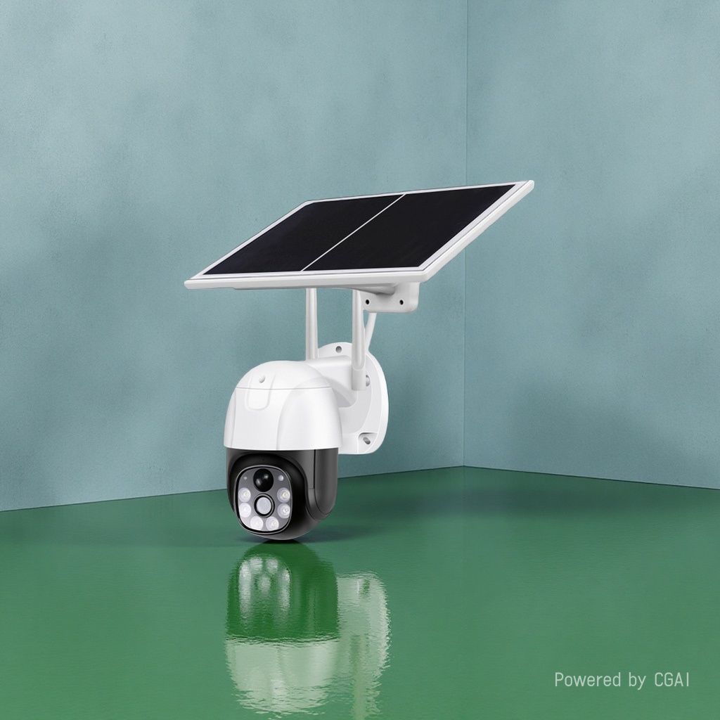 Solar-powered surveillance camera, indoor CCTV camera monitor, 1080P high-definition night vision (Note: The title is 56 characters long, meets the requirements, and the keywords are reasonably distributed Specification image
