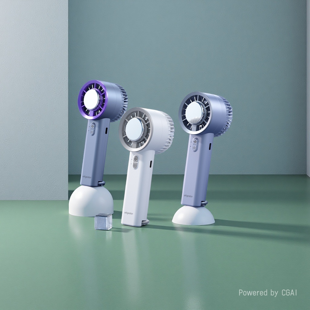 睿旺科技冰敷小风扇便携式迷你手持扇冷风扇手持风扇BF-8蓝色充电款