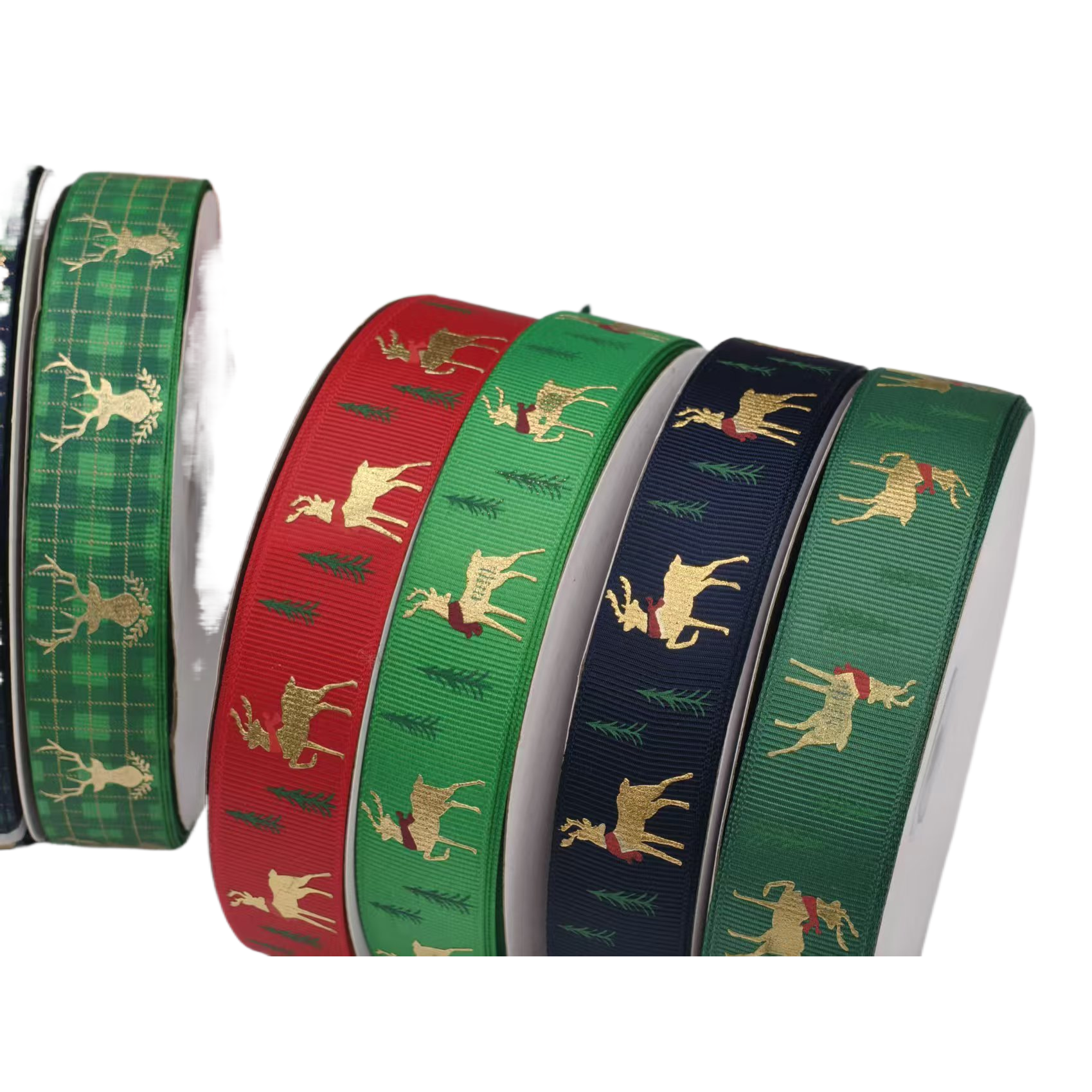 绶带丝带装饰用长条绸带婚礼布置礼品包装8分罗纹圣诞款50码