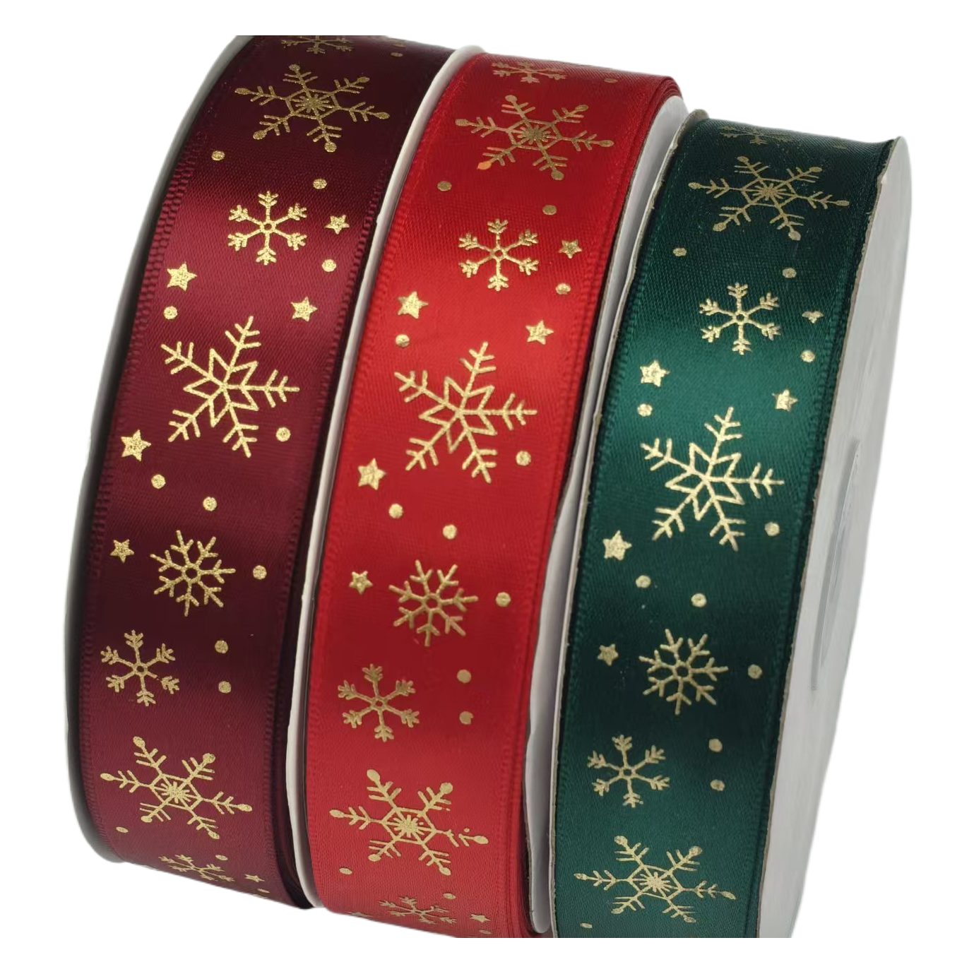 节日装饰丝带绶带红金双面丝带家用布置喜庆装饰品8分涤纶圣诞款50码