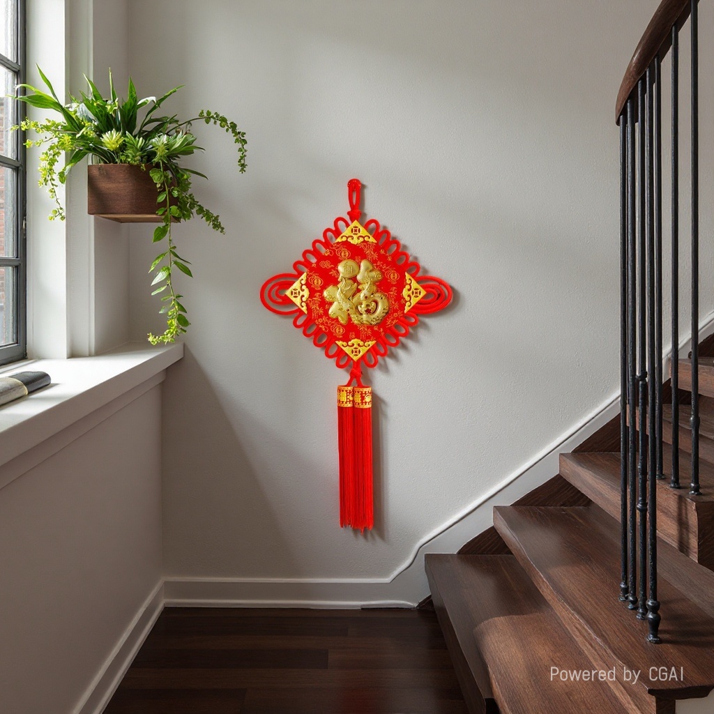Yellow Chinese knot New Year decorations, festive items, and Chinese-style Spring Festival couplets for brides Item Picture