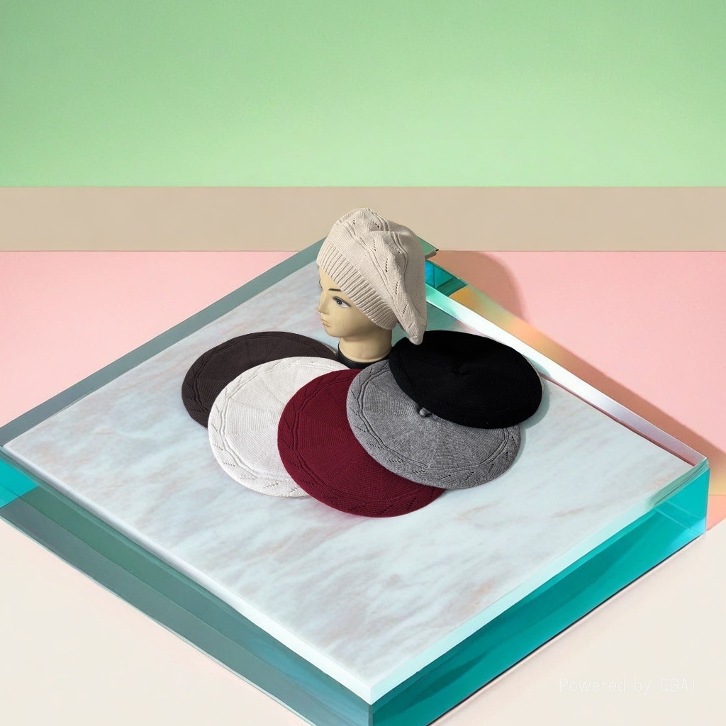 Beret, knitted hat, Dui Dui hat, women's pullover, Korean-style knitted woolen hat, weaver, fashionable, versatile and warm for autumn and winter