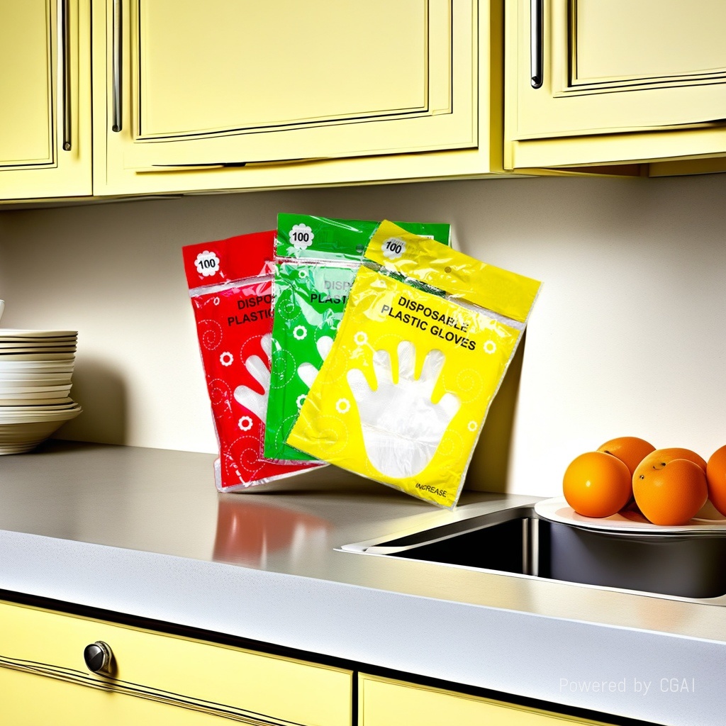 Pink transparent disposable food-grade thickened gloves, PE hair care, hygiene, kitchen and catering gloves, factory direct sales