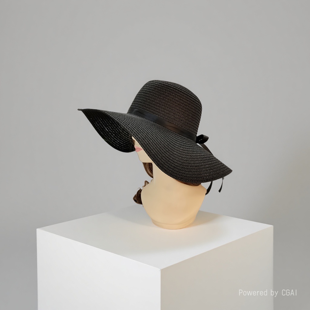 Summer sunshade wide-brimmed straw hat for women's outing Korean style simple, casual and versatile foldable hat with bow sun hat 151449604 Application Scenario