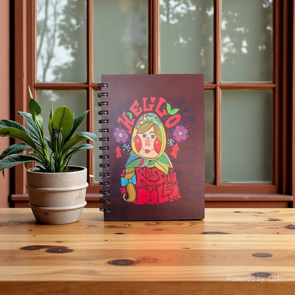 东湖纸品 A5 俄罗斯套娃A5线圈本 可爱手绘风记事本 创意文具 送礼佳品 学生日记本/办公笔记本