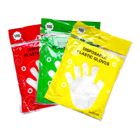 Pink transparent disposable food-grade thickened gloves, PE hair care, hygiene, kitchen and catering gloves, factory direct sales Specification image