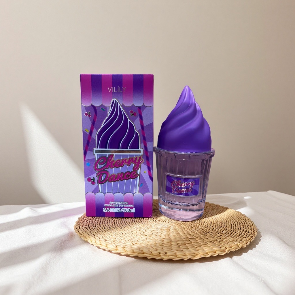 Purple ice cream-shaped perfume Cherry Dance bottle gift box