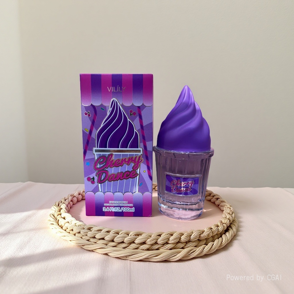 Purple ice cream-shaped perfume Cherry Dance bottle gift box Application Scenario