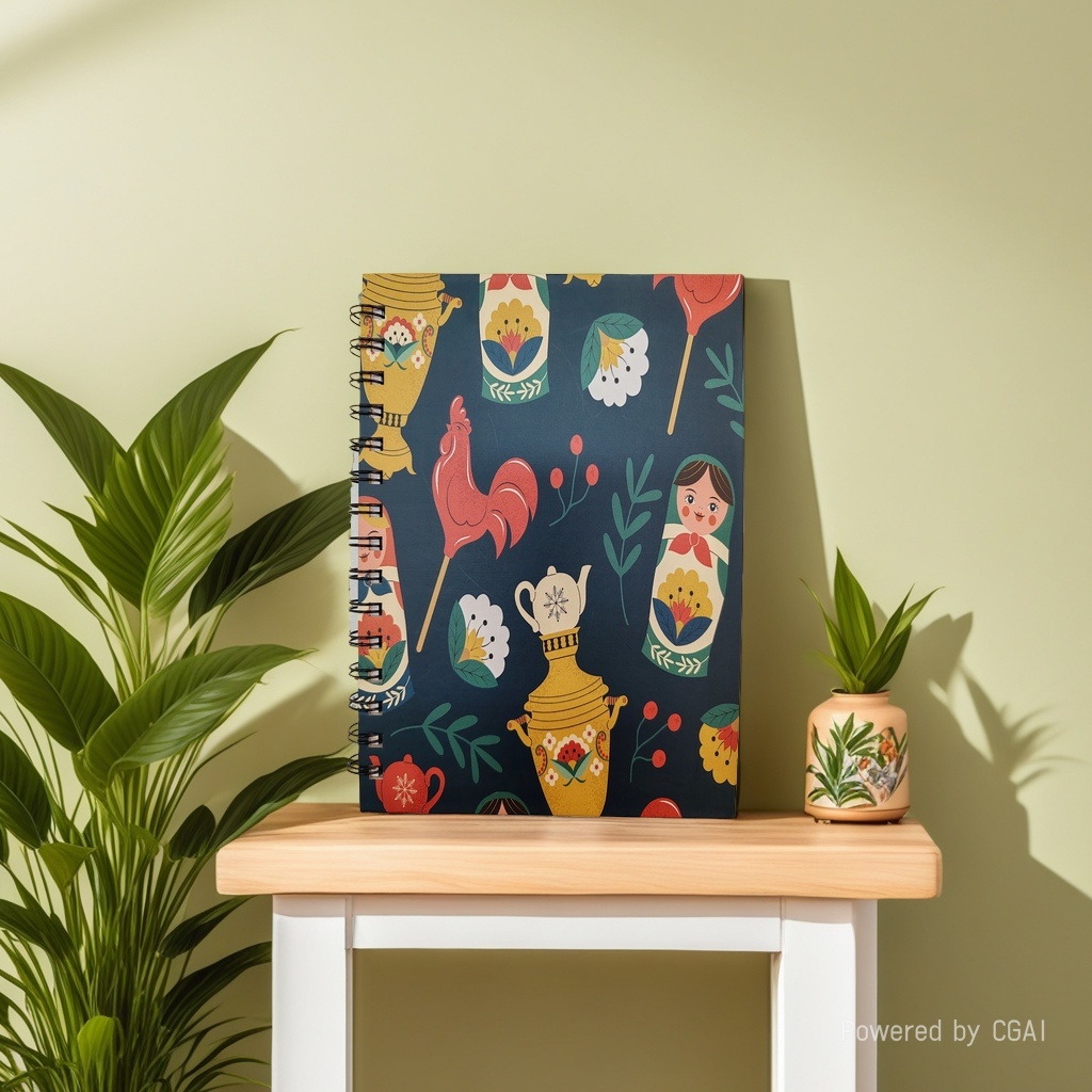 东湖纸品 A5 复古俄式风情套娃公鸡插画线圈本 学生便携记事本 文艺ins风手账本