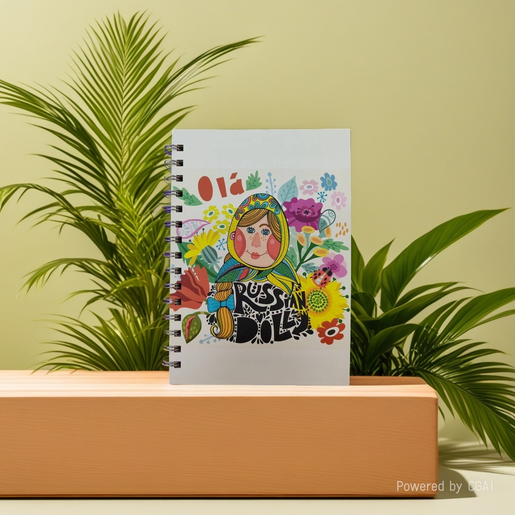 东湖纸品 A5 俄罗斯套娃主题线圈本 民族风花卉插画 文艺青年手账本 高颜值笔记本 便携日记本子