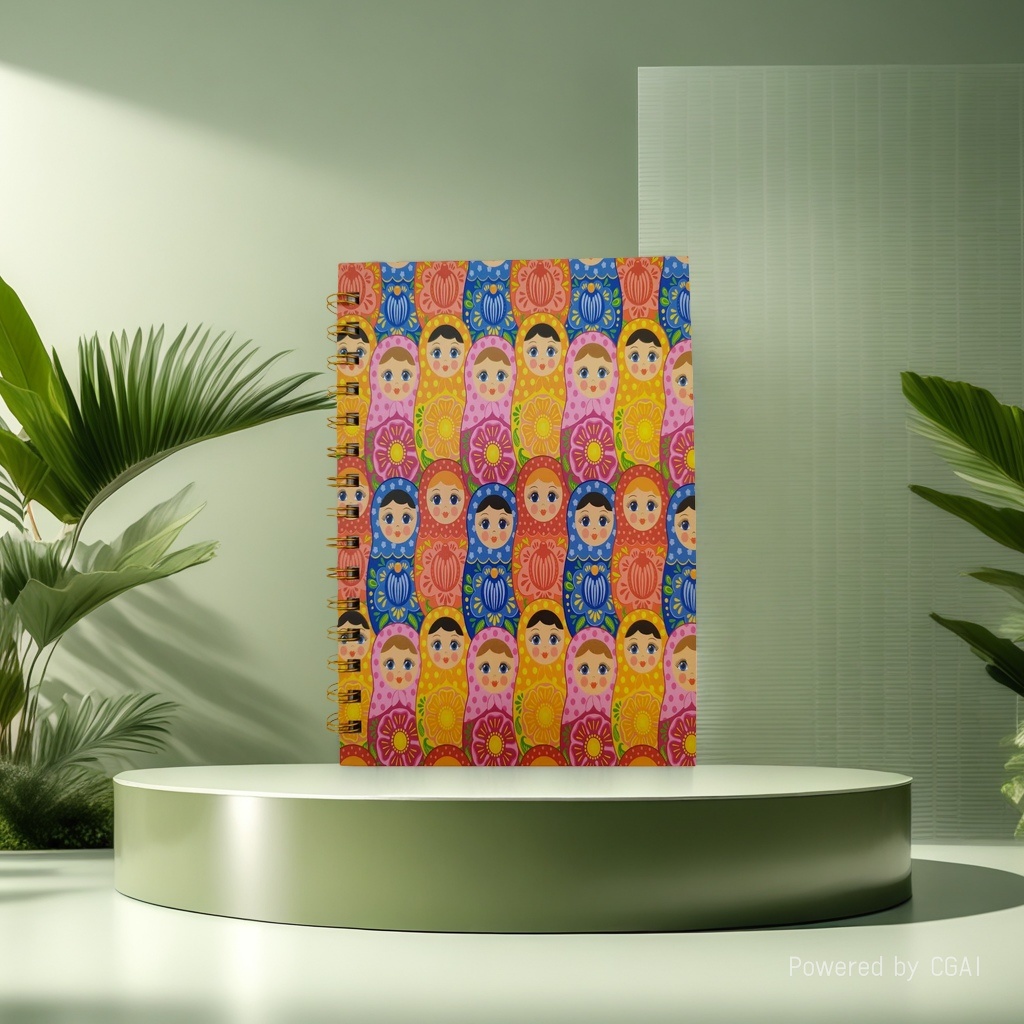 Donghu Paper Products A5 full-page Russian Matryoshka doll coil Notebook, colorful ethnic style illustration student portable notebook, high appearance level planner Application Scenario