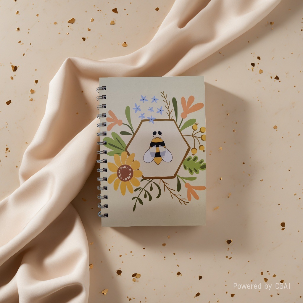 Donghu Paper Products A5 Fresh and Clean Bee and Flower Coil Notebook, Student Portable notebook, Artistic ins Style planner, Artistic Forest Style Notebook Application Scenario