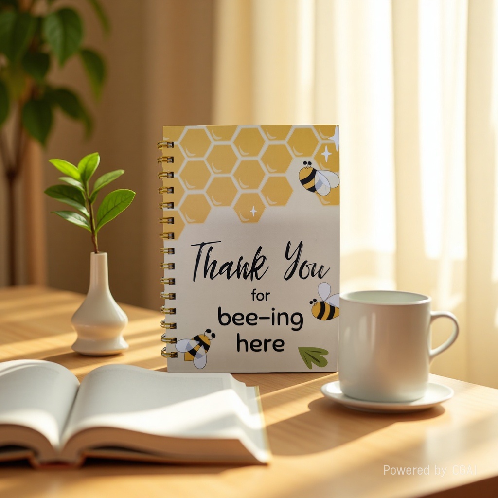Donghu Paper Products A5 Bee-themed Coil Notebook, cute cartoon bee Notebook, creative homophonic joke notebook, student portable diary, artistic and high appearance level Application Scenario