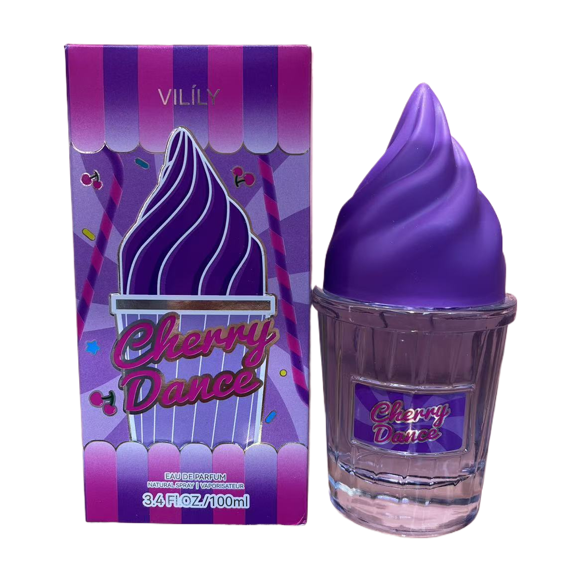 Purple ice cream-shaped perfume Cherry Dance bottle gift box Item Picture
