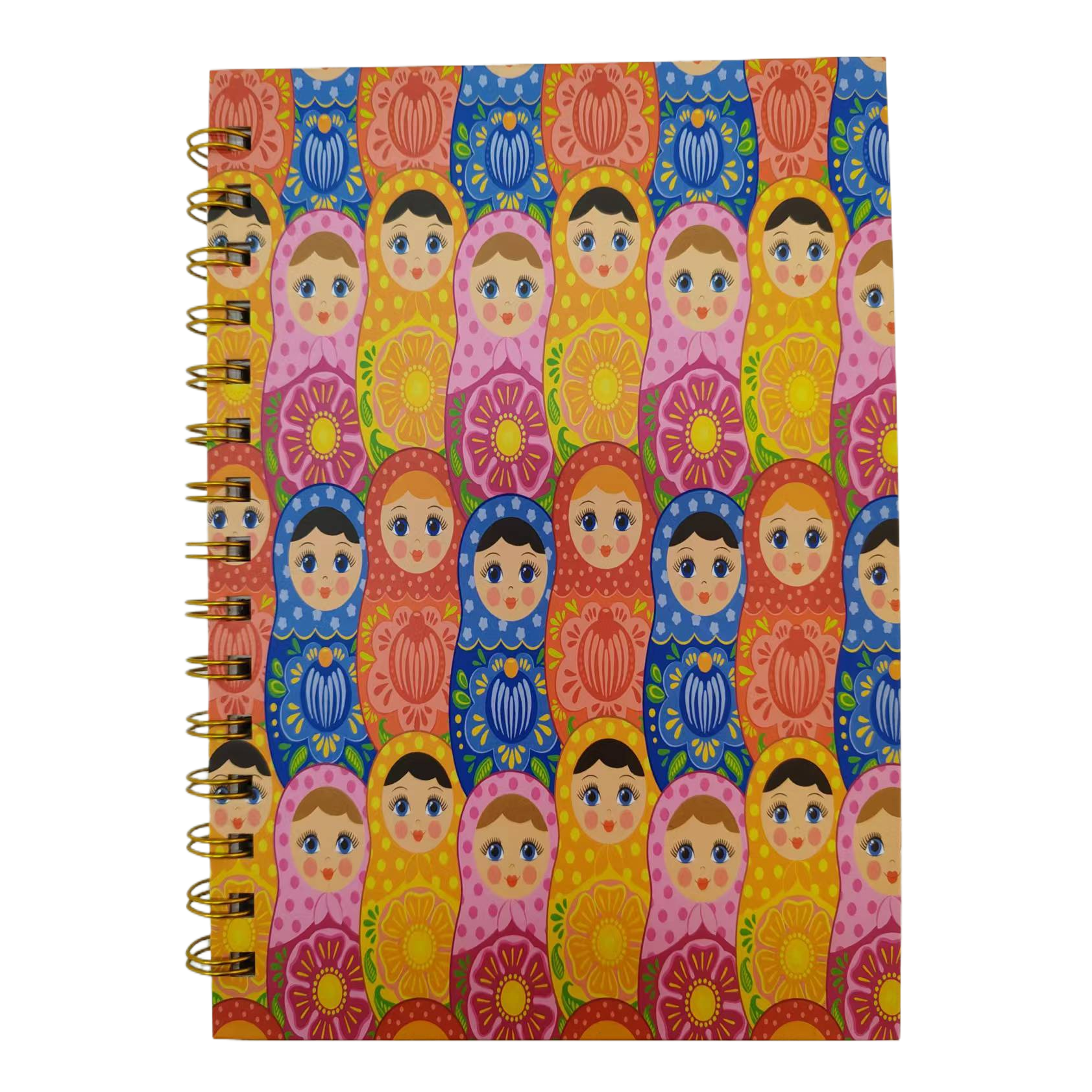 Donghu Paper Products A5 full-page Russian Matryoshka doll coil Notebook, colorful ethnic style illustration student portable notebook, high appearance level planner Item Picture