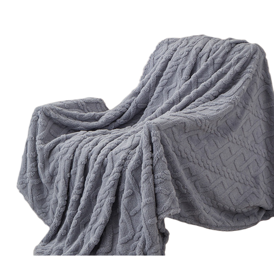 Manta de lana gris engrosada manta térmica invierno hogar suave y cómodo grande Item Picture