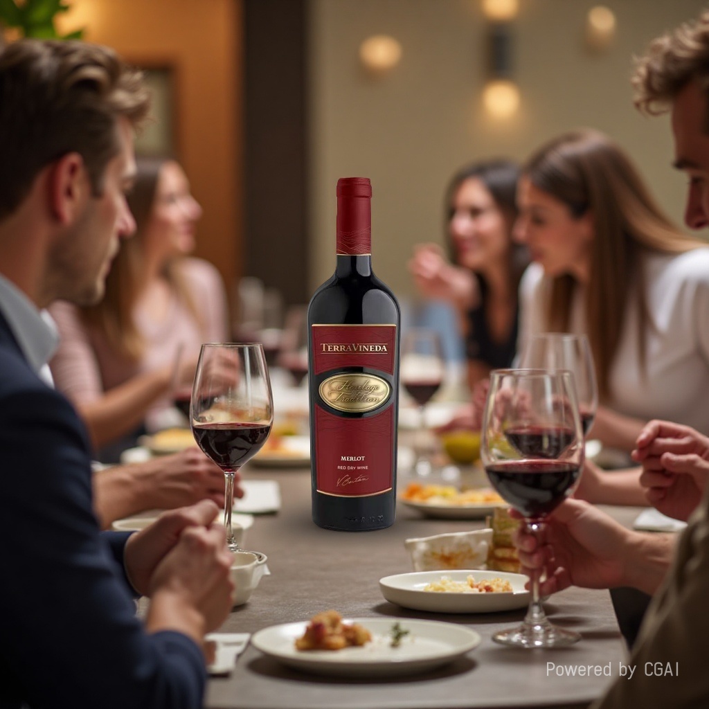 The Earth Vine Merlot Dry Red Wine in a bottle is elegant, mellow and naturally fermented, making it a perfect gift details Picture
