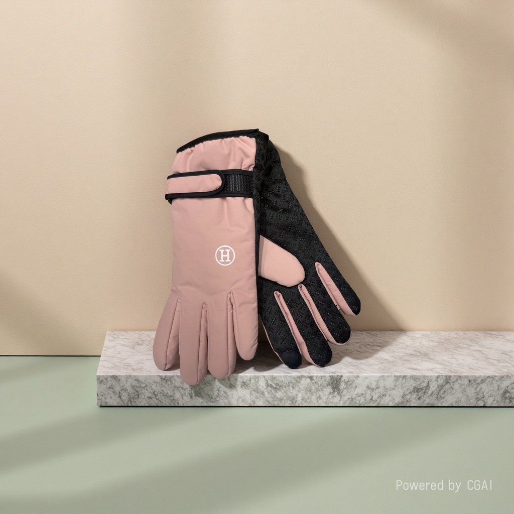 Student cartoon cycling gloves, adult motorcycle rubber warm gloves Specification image