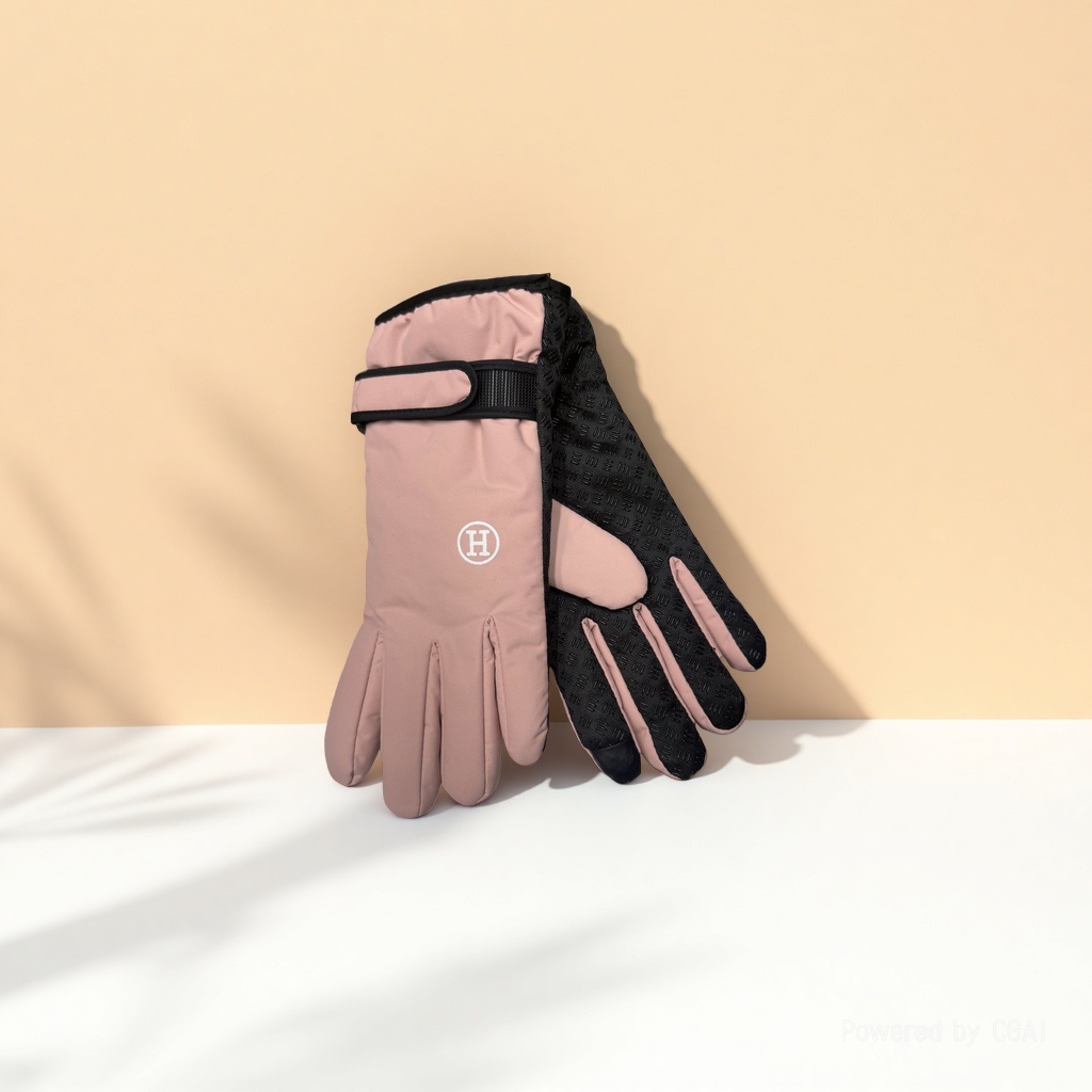 Student cartoon cycling gloves, adult motorcycle rubber warm gloves Item Picture