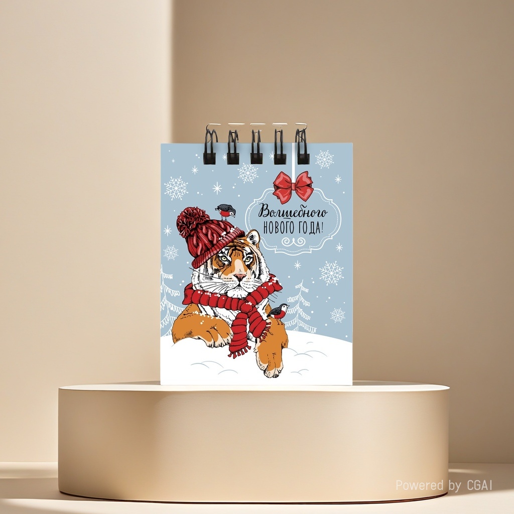 Donghu Paper Products 7*9 Russian New Year Tiger Coil Notebook Winter Snow Scene Creative Notebook Tiger Snow Scene Coil Notebook Student Diary Notebook Specification image