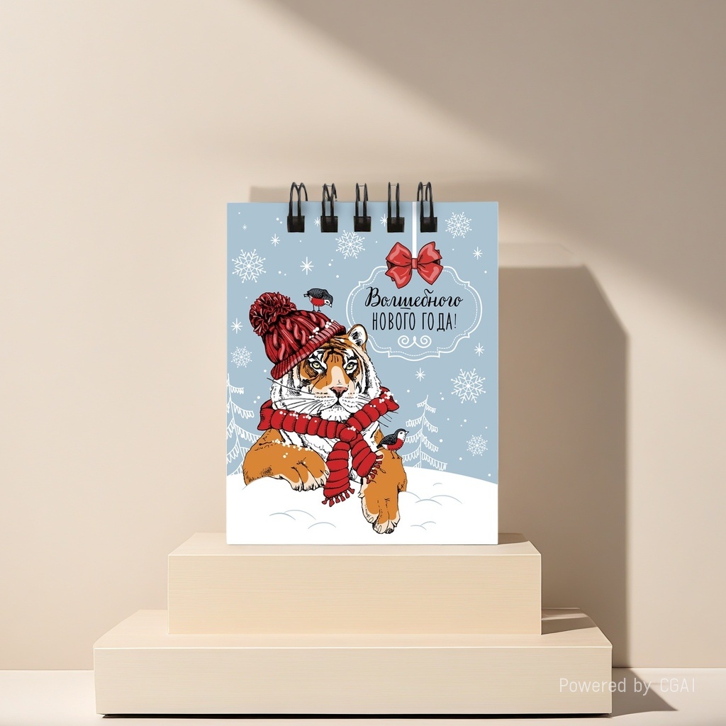 Donghu Paper Products 7*9 Russian New Year Tiger Coil Notebook Winter Snow Scene Creative Notebook Tiger Snow Scene Coil Notebook Student Diary Notebook details Picture