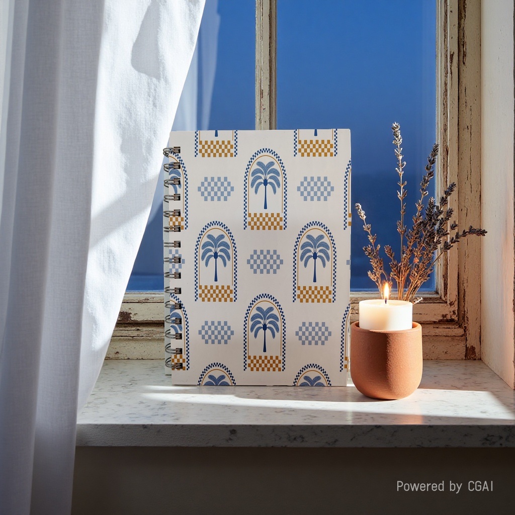 Eastlake papel A5 estilo mediterráneo arco cocotero coil book azul oro color coliseo marroquí viento coil book renacentos viento cuaderno de alta apariencia nivel viaje mano libro de la tienda Specification image