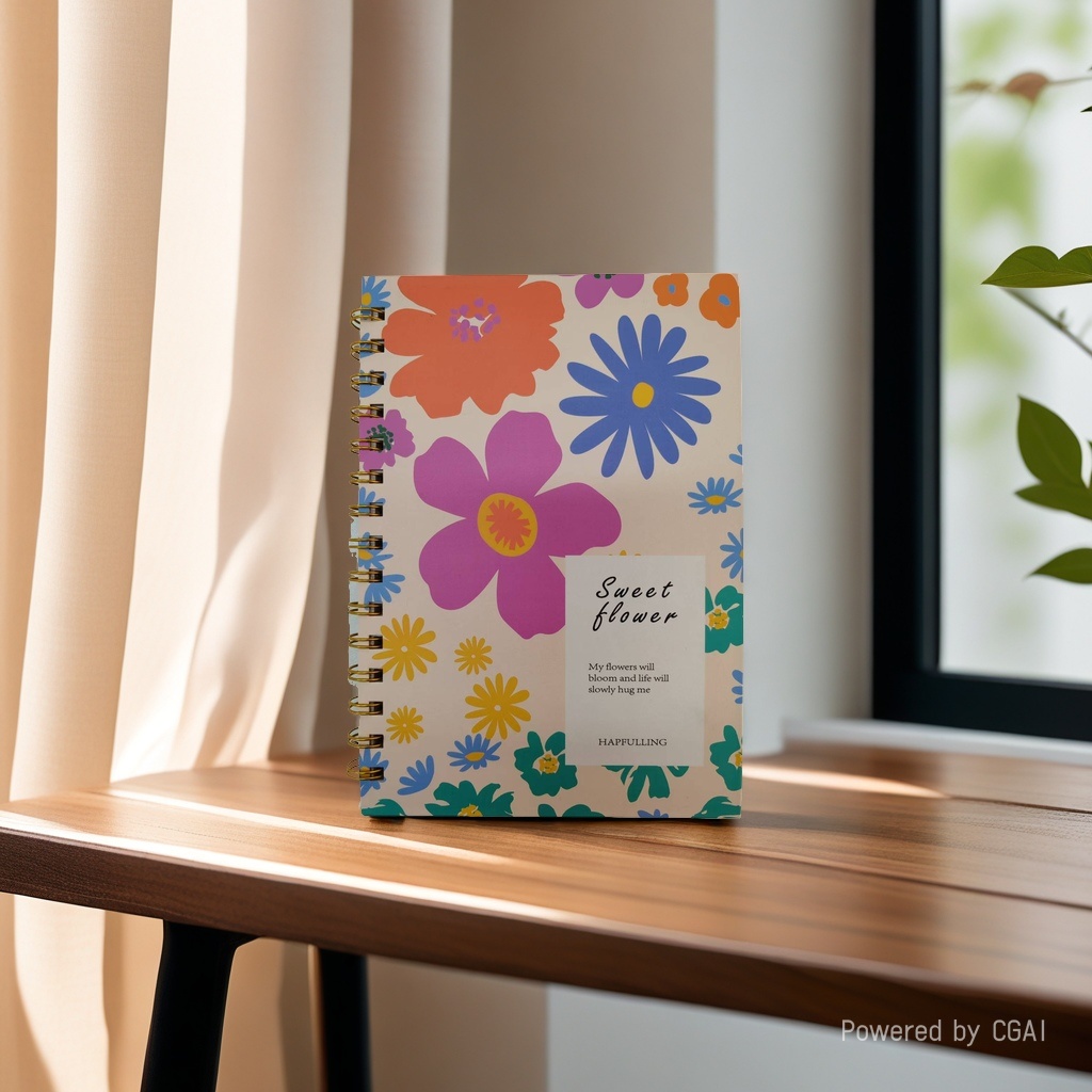 Donghu Paper Products A5 High appearance level, InS-style flower coil notebook, artistic and girlish notebook, Spring Flower planner, New Atmosphere Creative notebook