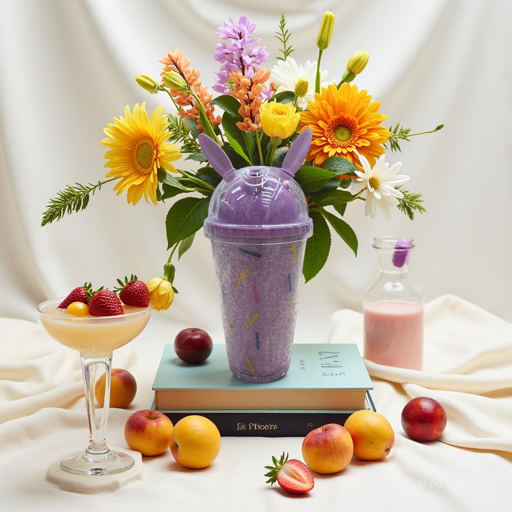 塑料吸管杯冰杯通用款便携防漏杯盖密封盖产品图