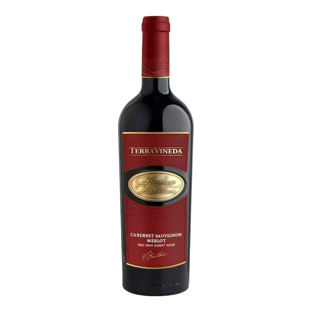 The semi-sweet red wine of the Great Earth Vine in a red wine bottle has a sweet fruity aroma and a rich taste Item Picture