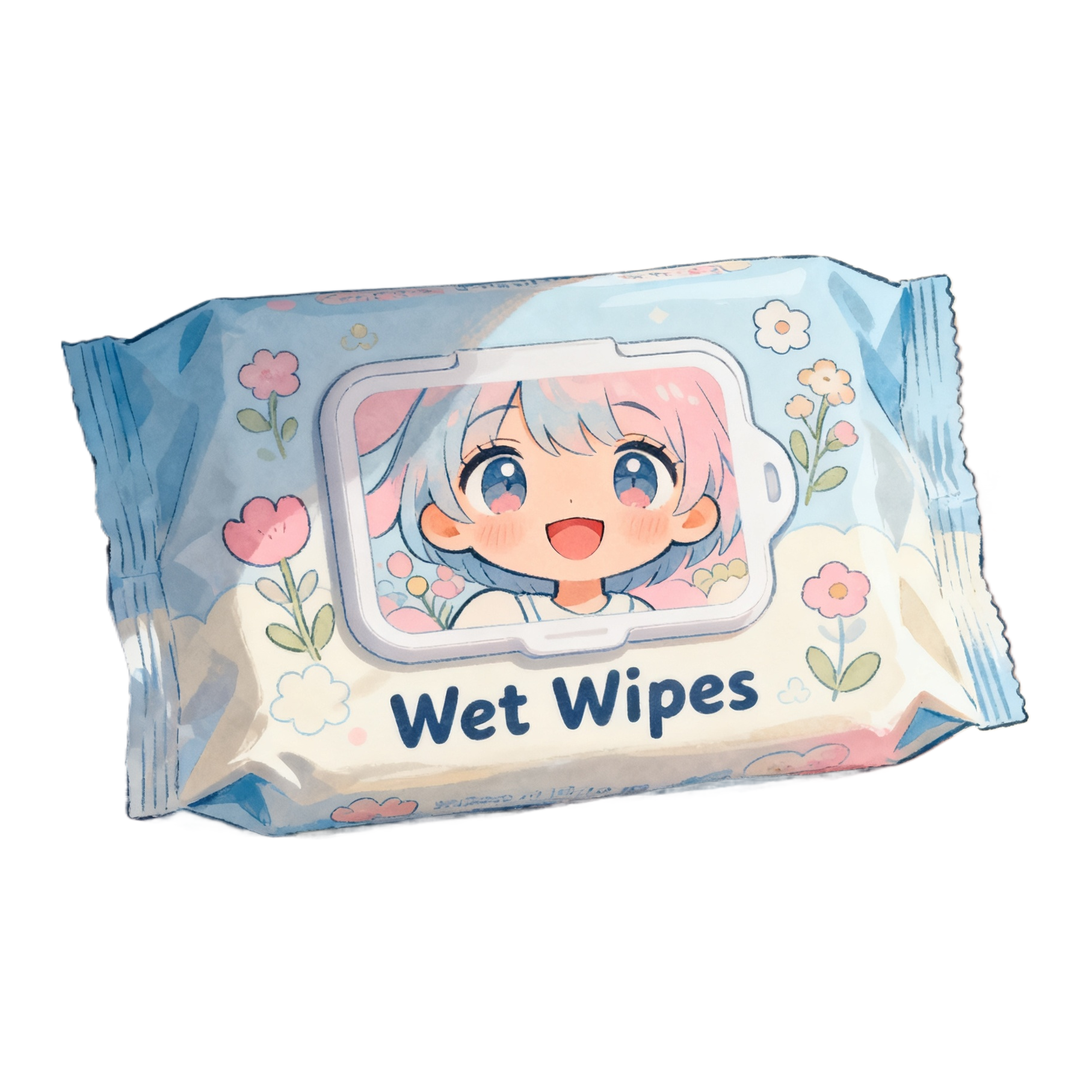婴儿动漫可爱少女湿巾80抽 宝宝专用去污清洁湿纸巾