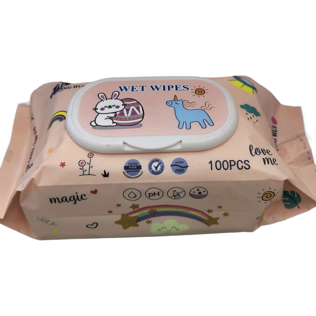 跨境婴儿湿纸巾湿巾100抽便携装温和清洁