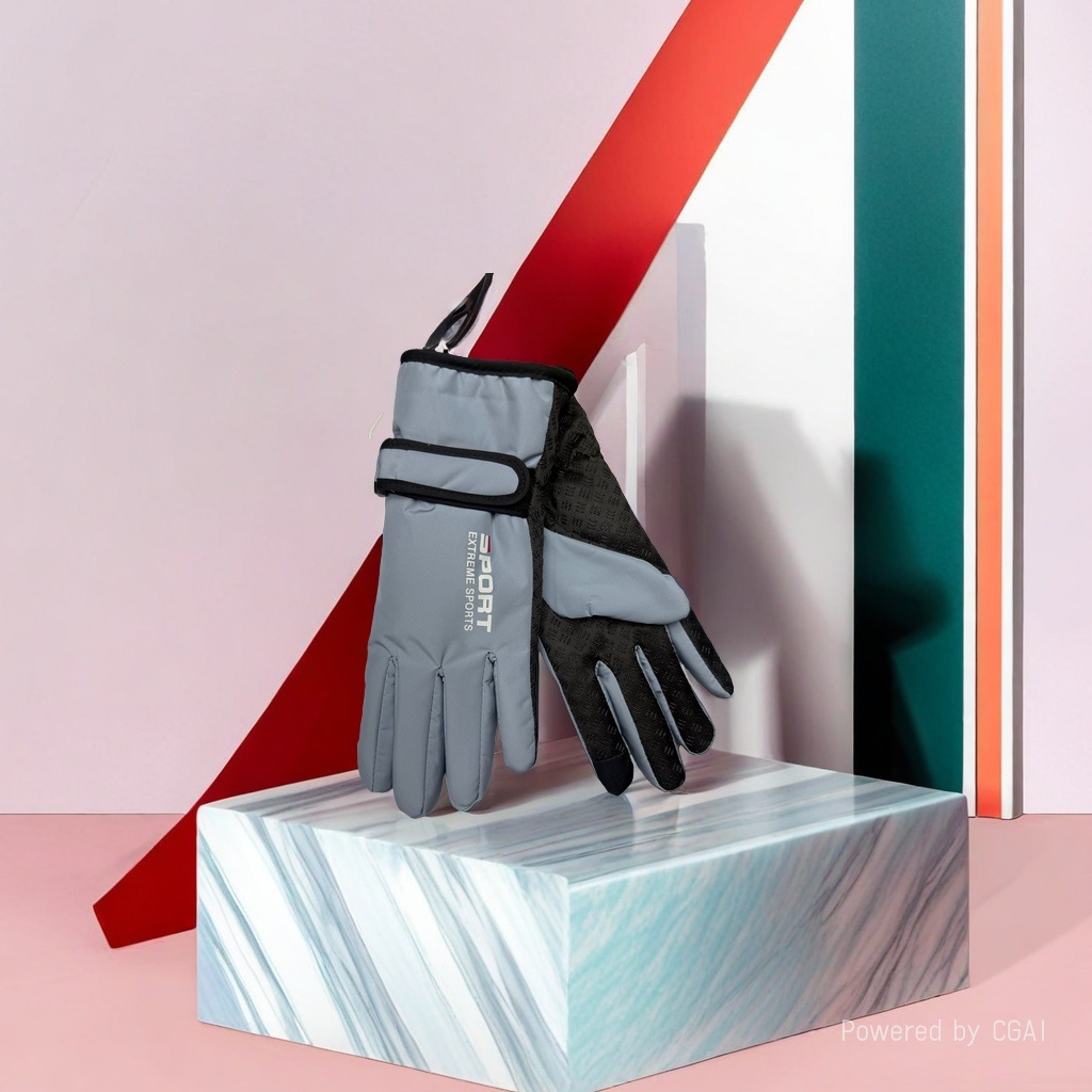 The grey and black spliced cycling gloves have thickened sports protection and are wear-resistant Application Scenario