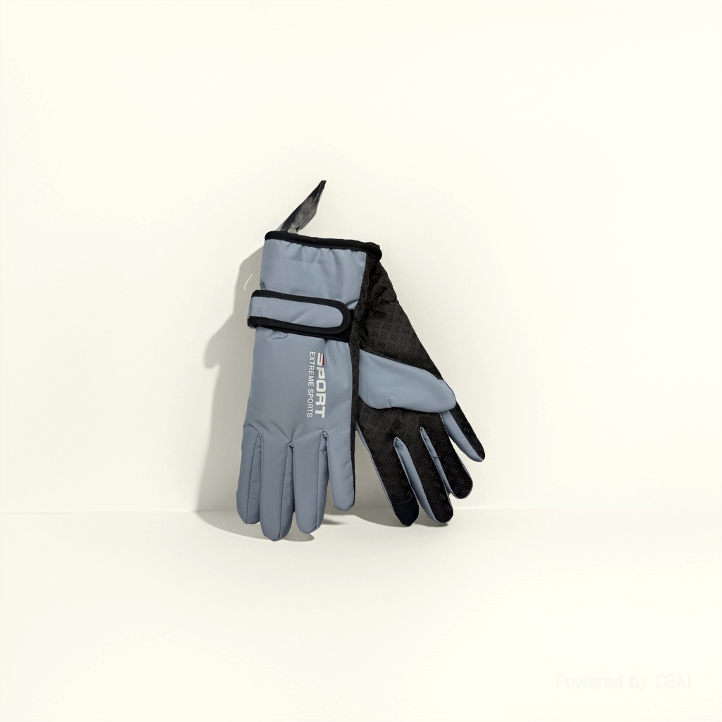 The grey and black spliced cycling gloves have thickened sports protection and are wear-resistant