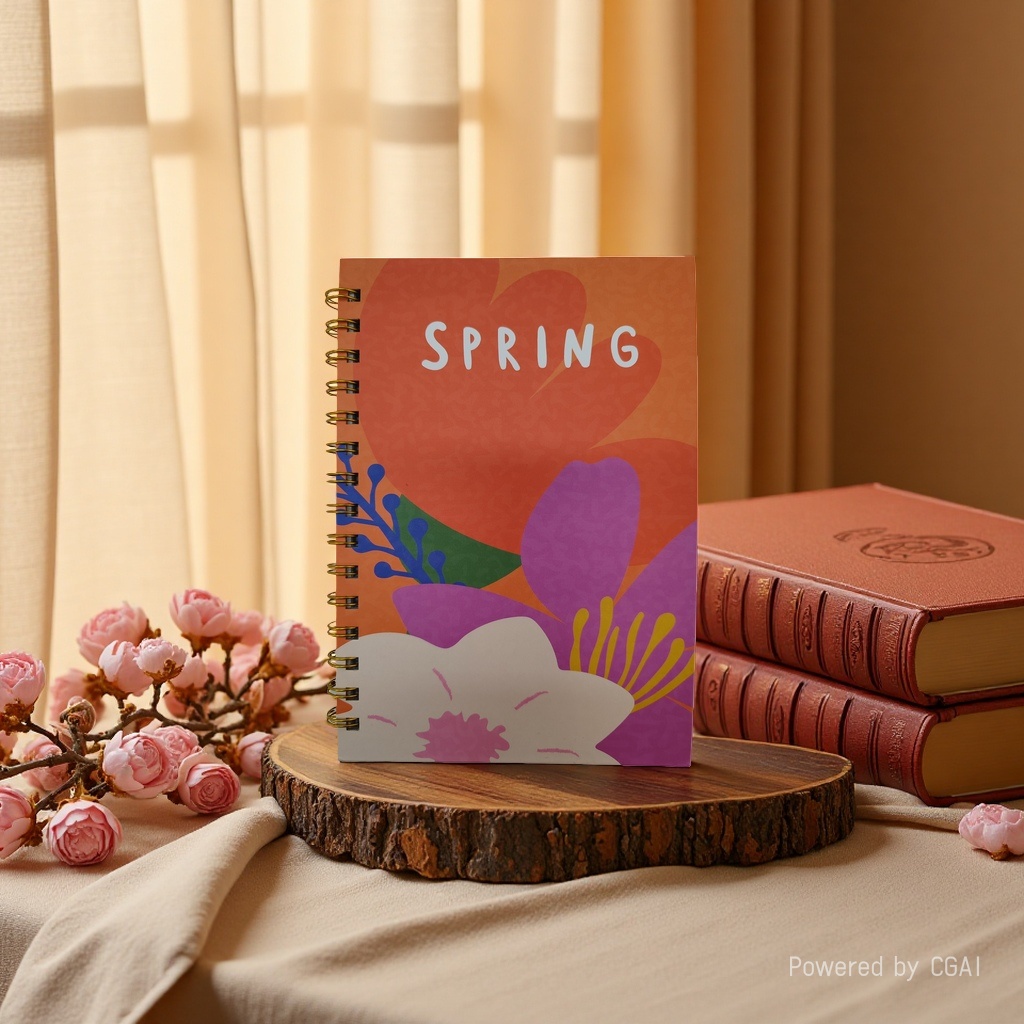 Donghu Paper Products A5 SPRING Series Flower Coil Notebook, high appearance level artistic hand-held notebook, student portable error notebook, Office Notepad Application Scenario