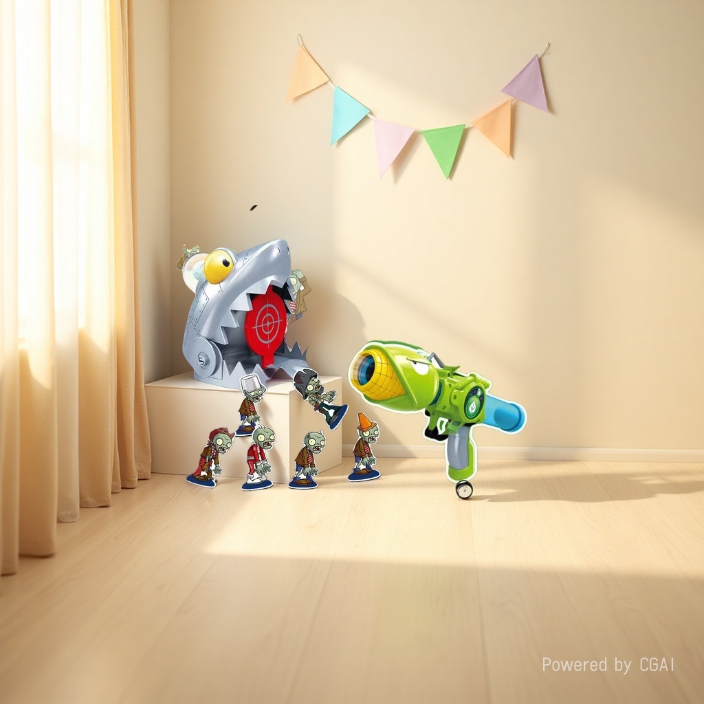 新乐新R604植物软弹炮+鲨鱼靶（3款混）细节图