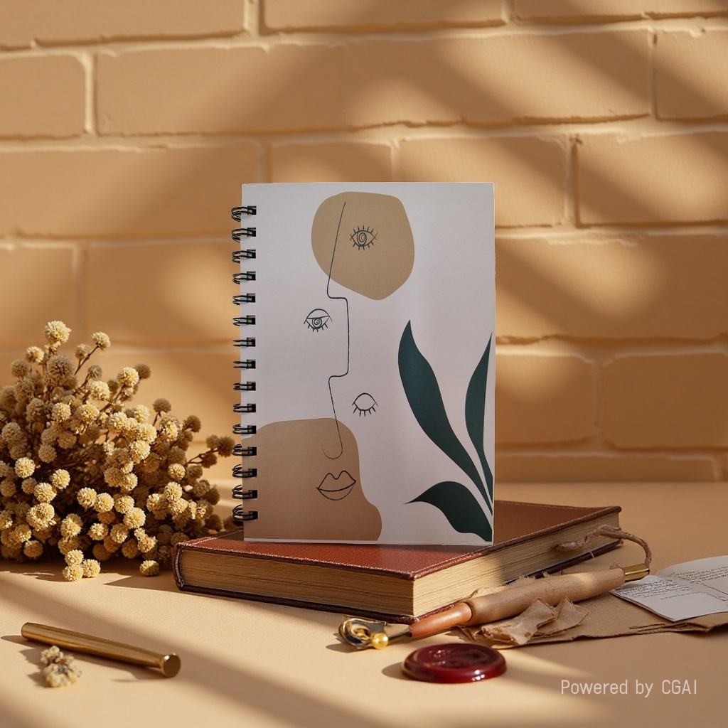 Donghu Paper Products A5 Morandi color series Abstract Face Coil, artistic profile line notebook, student portable note-taking notebook Application Scenario